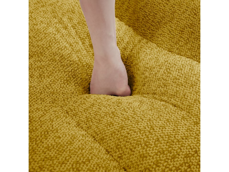  Canapé panoramique coquille 2 places, 2 poufs jaune – 210 x 165 x 79 cm Fay Lum - Conforama R