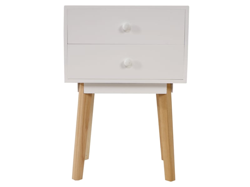 Commode malmö t271, armoire, table d'appoint, design rétro 59x40x30cm - blanc - Conforama C