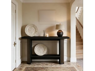 Table basse rectangulaire coloris noir <strong>MIVRAY </strong> <strong></strong> - 30 cmx140 cm