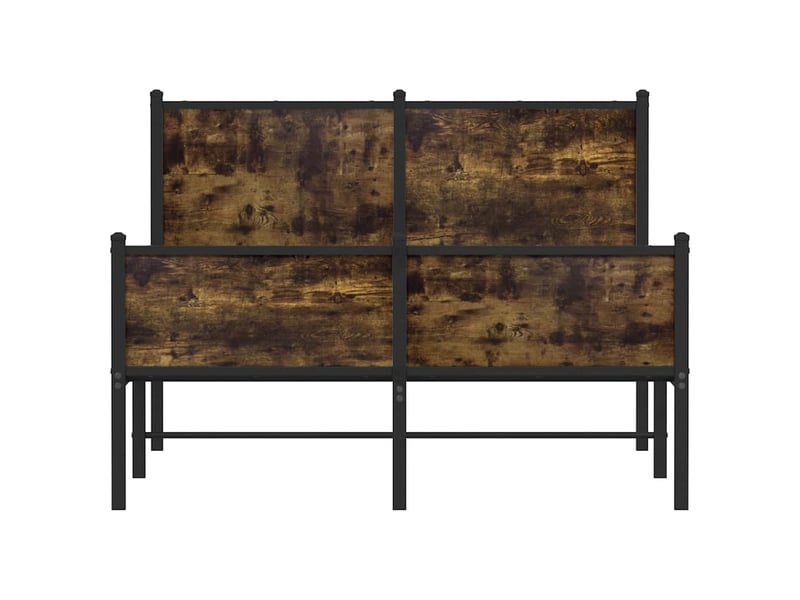  Lit double- lit adulte -  cadre de lit en métal sans matelas chêne fumé 120x190 cm  - Conforama D