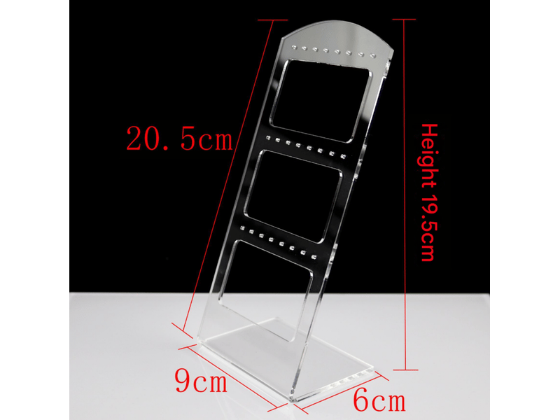  Présentoir en plastique transparent à 24 trous pour boucles d'oreilles, clous d'oreilles, m, plastique, autres pierres précieuses  - Conforama D