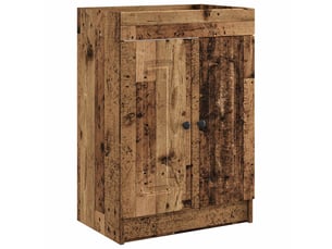 Armoire sous évier de salle de bain, meuble de rangement bois ancien shl5660