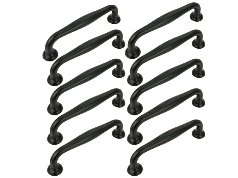  10 poignées de meuble de couleur noire, 96 mm  - Conforama A