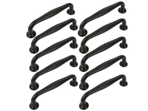 10 poignées de meuble de couleur noire, 96 mm
