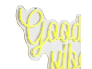 Applique murale néon jaune avec led - good vibes