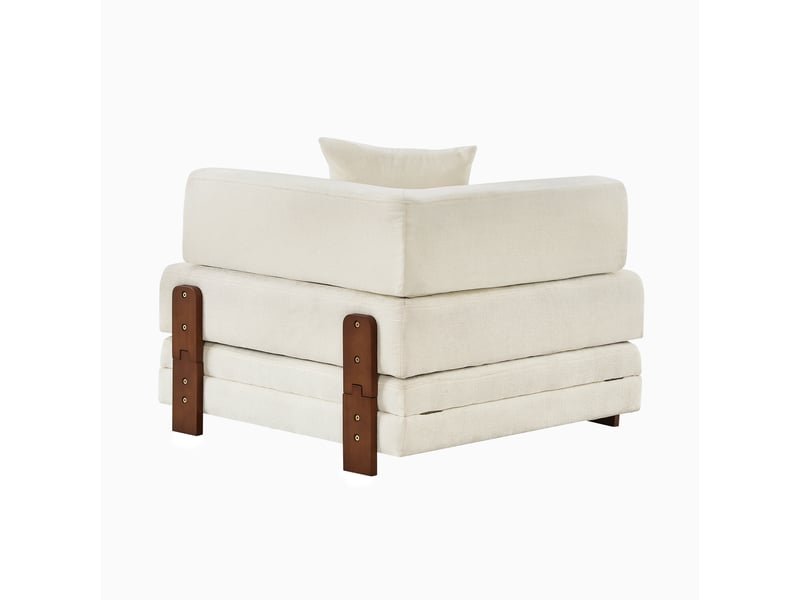  Canapé convertible, canapé-lit — beige, avec accoudoirs, port usb  - Conforama B