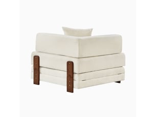 Canapé droit fixe <strong></strong> <strong></strong> 1 place Tissu beige avec coffre de rangement