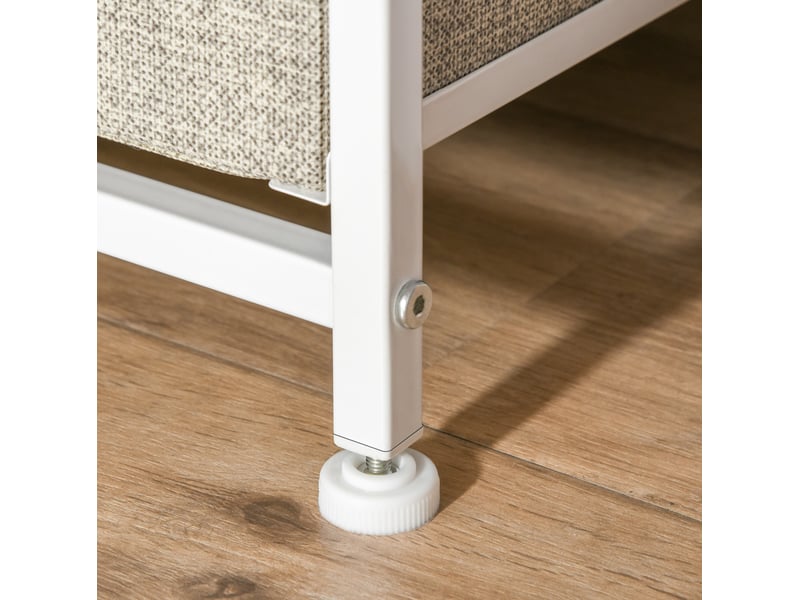  Commode de rangement 7 tiroirs pliables en tissu gris clair 63,5x30x71 cm  - Conforama E