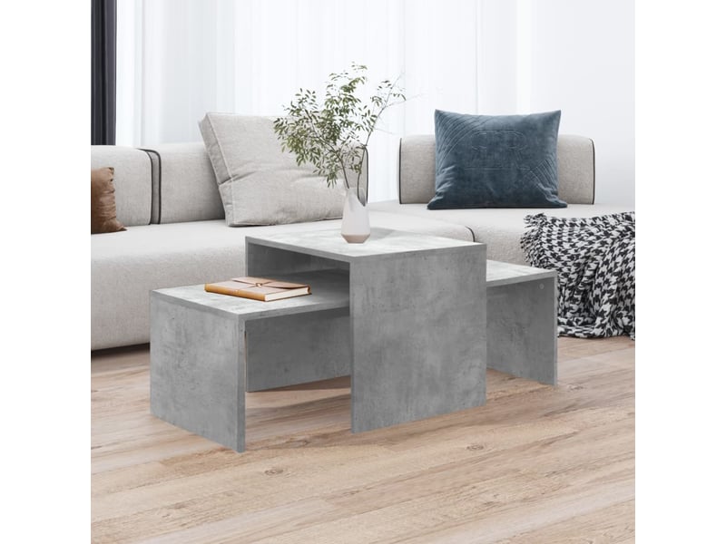  Ensemble de tables gigognes 2 pcs gris béton 100x48x40 cm bois ingénierie  - Conforama B
