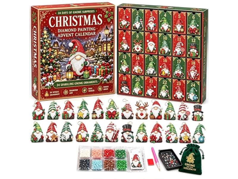  Calendrier de l'avent diamond painting 24 jours – pendentifs gnomes à réaliser soi-même-style 1  - Conforama A