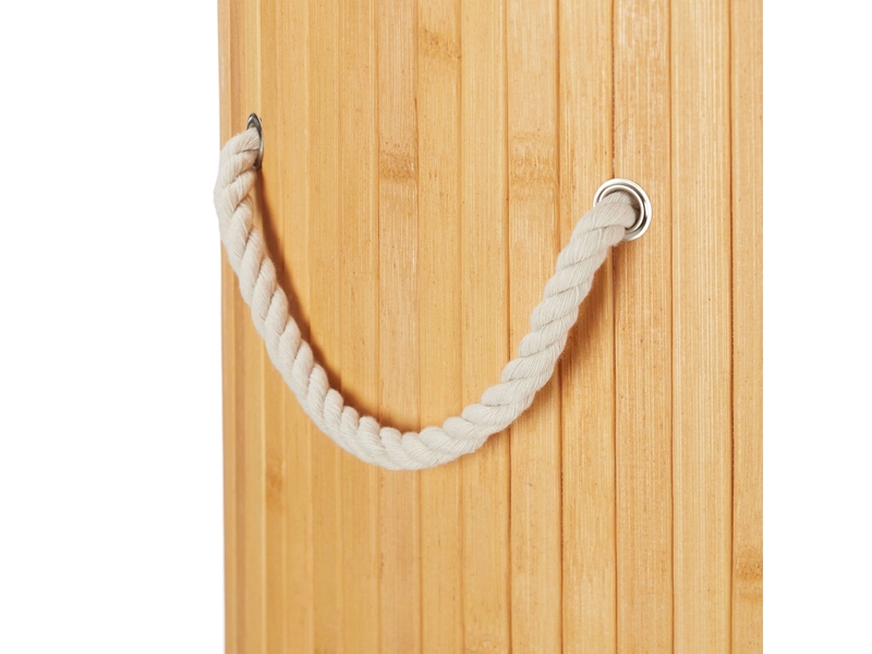  Panier à linge rond pliable grande capacité 65 x 41 cm transport facile style naturel en bambou beige 13_0005148  - Conforama D