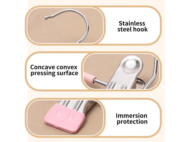  Crochets à vêtements multifonctions en acier inoxydable pour vêtements, chaussures, écharpes, chaussettes (10, rose  - Conforama E