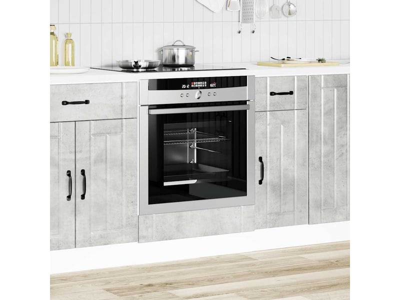 Armoire de cuisine, armoire de four lucca gris béton bois ingénierie - Conforama C