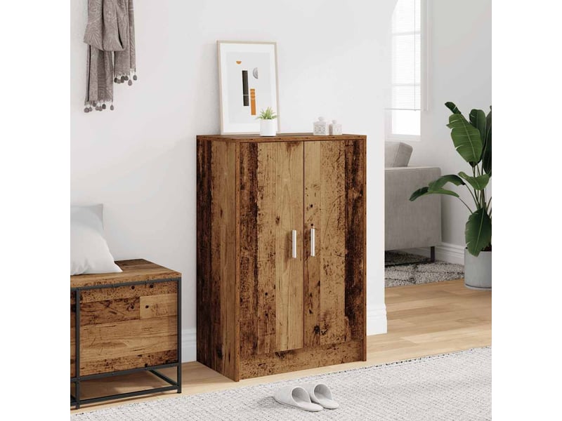  Meuble à chaussure, cabinet à chaussures 60x35x92 cm bois ancien 6 étagères  - Conforama B