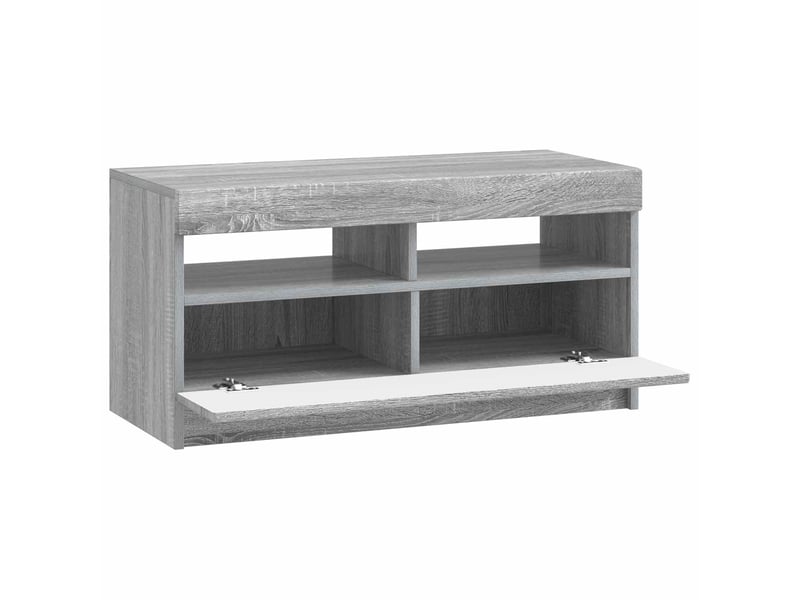 Meuble tv - banc tv - meuble de rangement led sonoma gris bois d'ingénierie - Conforama E