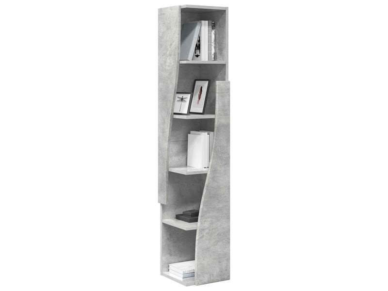  Meuble d'angle, meuble de rangement salon 27,5x27x140cm bois d'ingénierie gris béton  - Conforama C