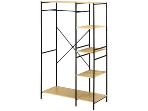 Portant à vêtements avec tringle et 4 étagères en métal et panneaux 100 x 46 x 170,5 cm