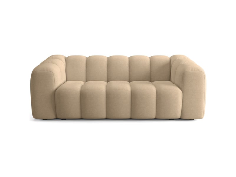  Canapé capitonné 3 places en tissu chenille taupe - belleville Belleville - Conforama A