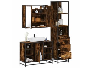 Ensemble de meubles de salle de bain 3 pcs chêne fumé cf63726