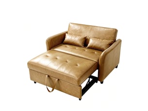 Canapé droit convertible <strong></strong> <strong></strong> 2 places Simili marron