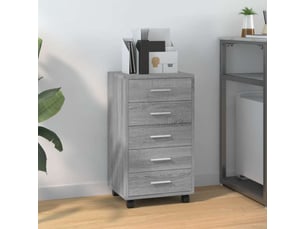 Armoire à tiroirs, rangement bureau avec roulettes sonoma gris bois d'ingénierie