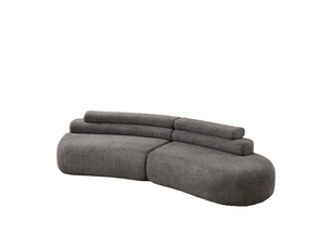Canapé modulable, canapé de salon, en chenille, gris, forme incurvée, pour salon, mobilier pour espace de vie, chambre