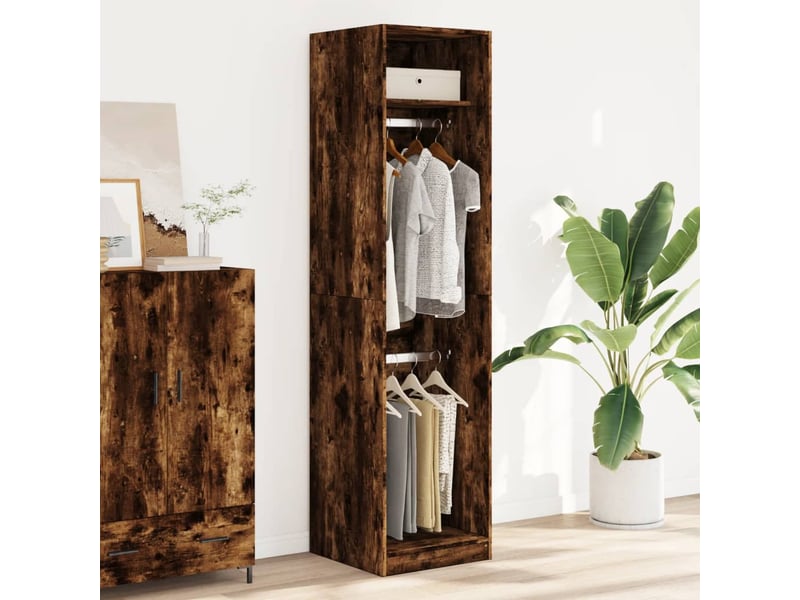  Garde-robe, armoire de rangement chêne fumé 50x50x200 cm bois d'ingénierie shl41123  - Conforama C