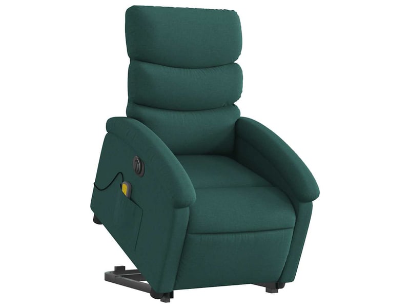  Fauteuil inclinable de massage électrique vert foncé tissu shl26007  - Conforama C