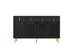 Buffet 4 porte(s)  4 tiroir(s)   - 140 cm coloris noir 