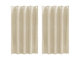 Lot de 2 rideaux, rideaux de fenêtre crème 140 x 140 cm velours cf44015