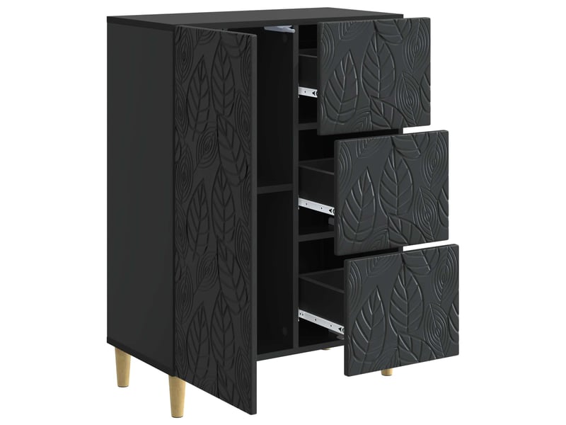  Buffet - bahut - meuble de rangement noir 66 x 34,5 x 90 cm bois d'ingénierie  - Conforama D
