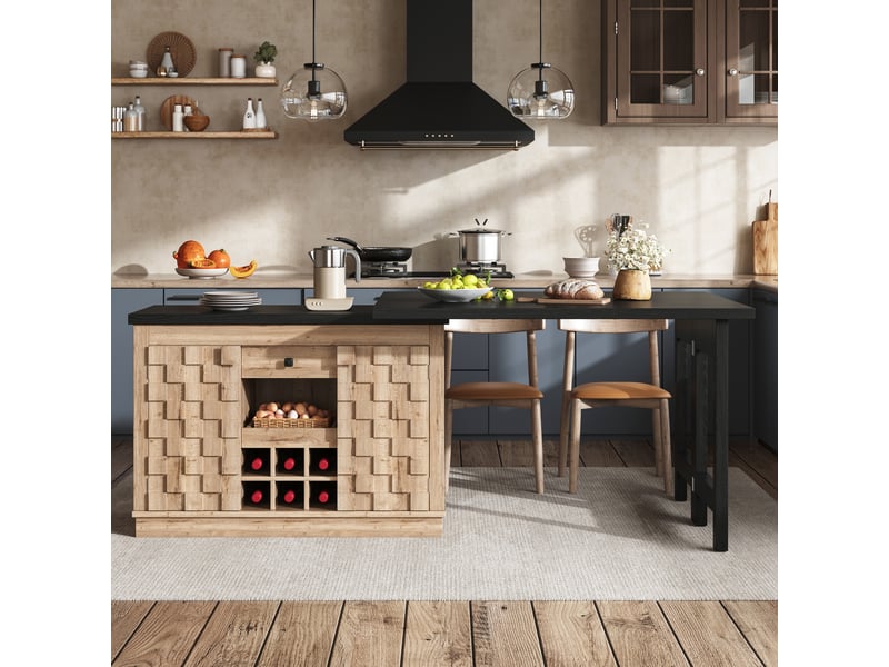  Table de bar blanc - 120 cm mdf  - Conforama D