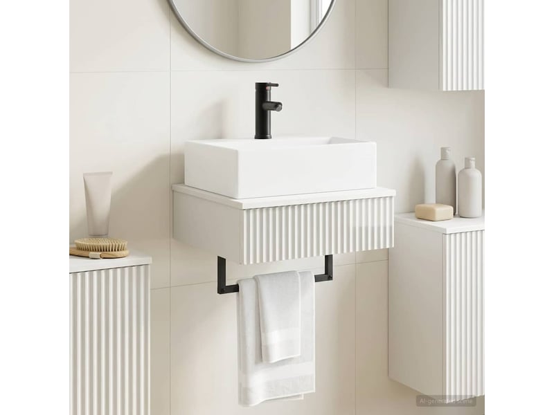 Basin de lavage mural, lavabo blanc brillant 40x41x39 cm  - Conforama B