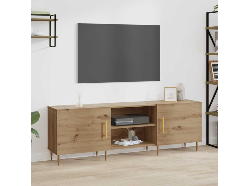  Meuble tv - banc tv - meuble de rangement 150 x 30 x 50 cm chêne artisanal bois d'ingénierie  - Conforama B