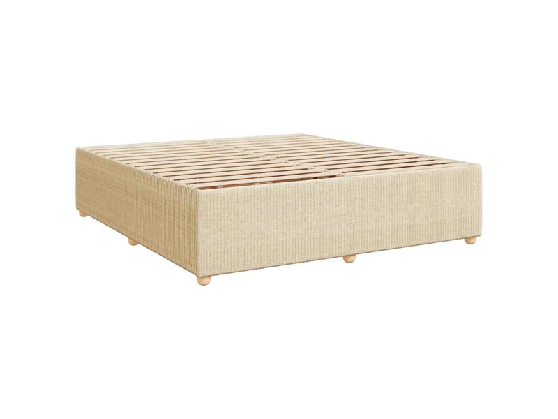  Lit double- lit adulte -  cadre de lit sans matelas crème 200x200 cm tissu  - Conforama B