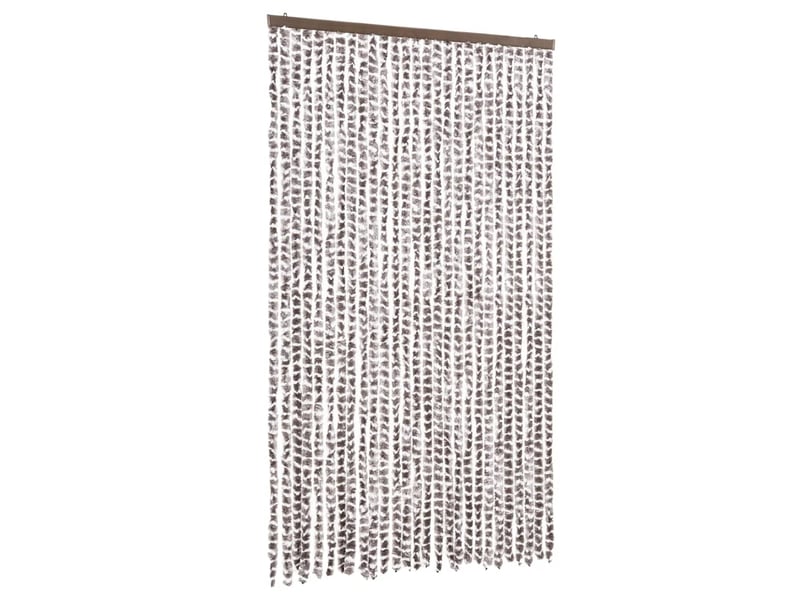  Rideau anti-mouches, moustiquaire taupe et blanc 118x220 cm chenille cf43581  - Conforama A