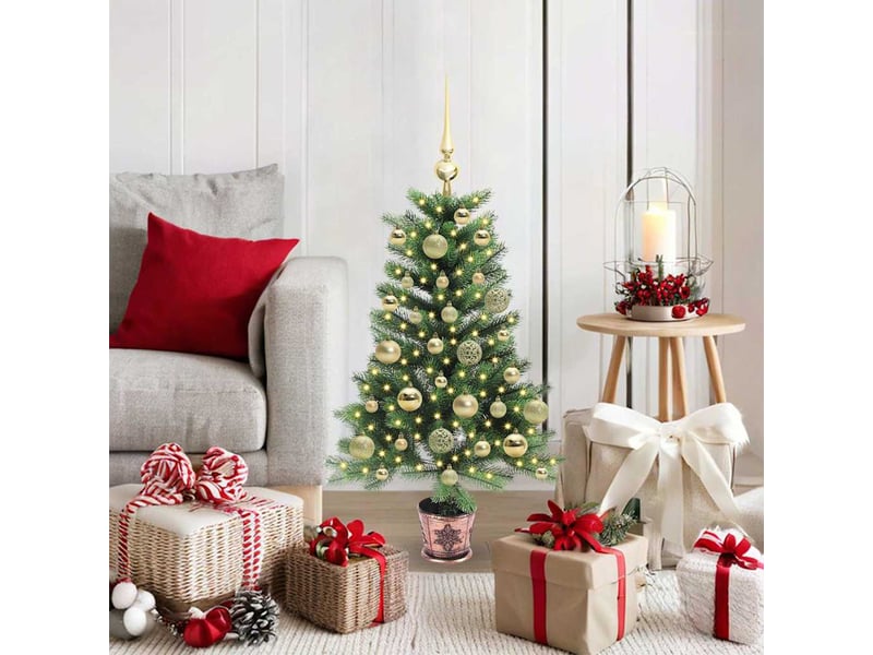  Sapin de noël, arbre de noël avec 150 led avec support vert 90 cm pe shl9876  - Conforama B
