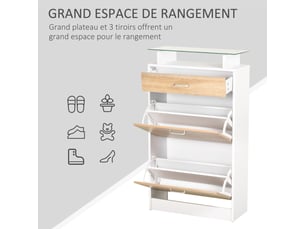 Meuble à chaussures 6 paire(s)  <strong></strong>  <strong></strong> coloris beige