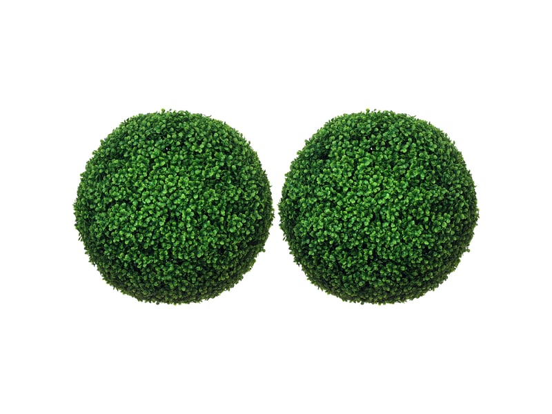  Lot de 2 sphères de buis artificiel, ø50 cm, décoration intérieure et extérieure, vertes  - Conforama A