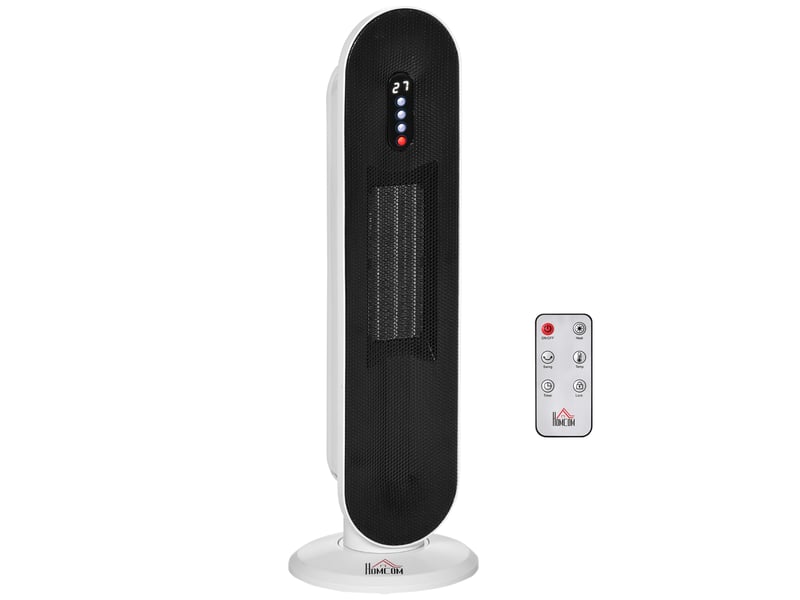  Chauffage soufflant oscillant 12002000 w - mini radiateur céramique ptc - télécommande incluse - chauffage d'appoint  - Conforama A