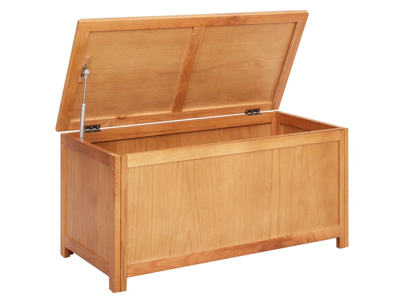 Boîte de rangement, coffre de rangement 90x45x45 cm bois de chêne massif - Conforama D