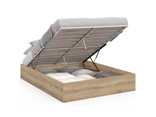Lit coffre 160x200 cm ID MARKET coloris bois clair