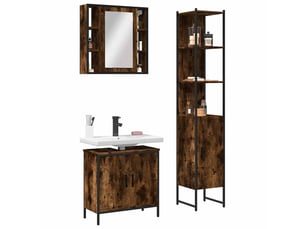 Ensemble d'armoires de salle de bain 3 pcs chêne fumé shl4702