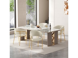 Lot de 4 chaises de salle à manger,55x55x80 cm,tissu côtelé,beige