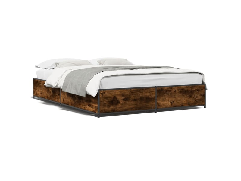  Lit double- lit adulte -  cadre de lit sans matelas chêne fumé 120x190 cm  - Conforama A