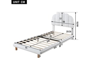 Lit mezzanine 90x200 cm <strong></strong>  <strong></strong> coloris blanc