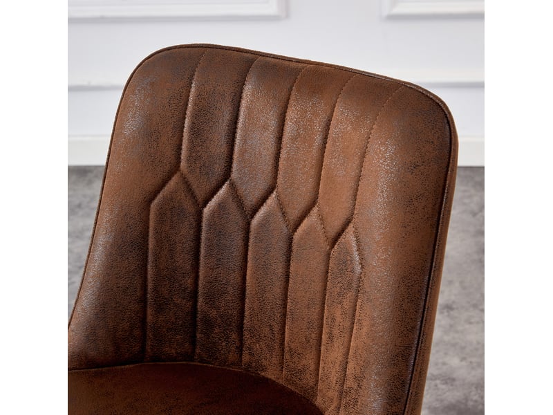  Lot de 2 tabourets de bar 100 cm, chaise de bar, tabouret haut, chaise haute de cuisine, ergonomique, métal noir, brun  - Conforama E