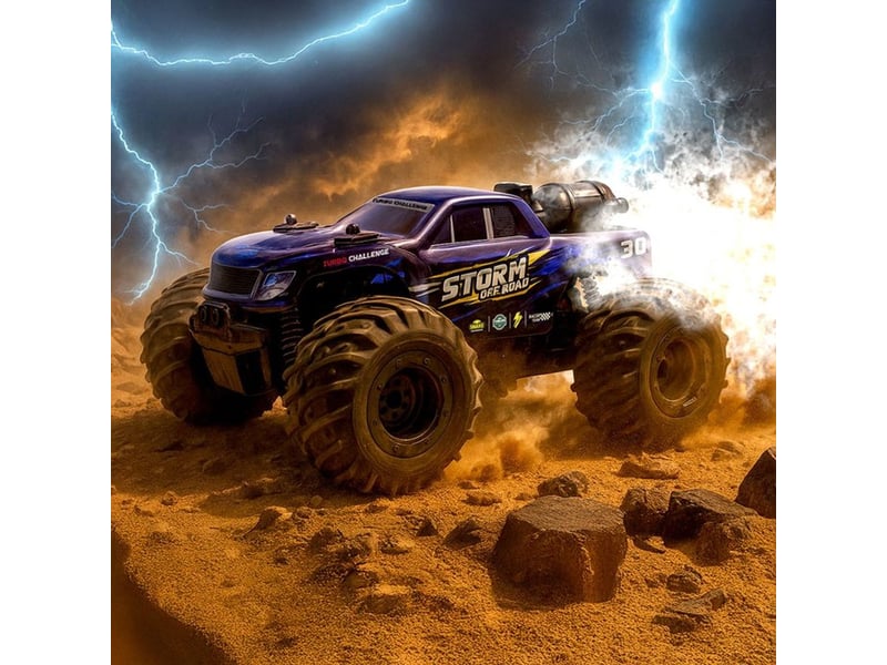  Véhicule rc tout terrain 118 2,4 ghz 15 kmh led et fumée 099349 - Conforama D