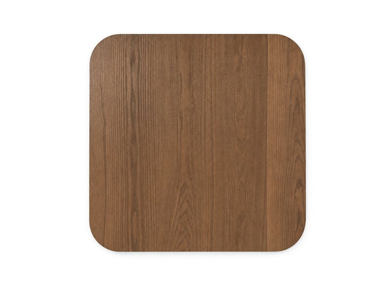 Table basse carrée 75 cm en mdf plaqué bois foncé, rangement caché et relief cannelé pour un salon ordonné - Conforama D