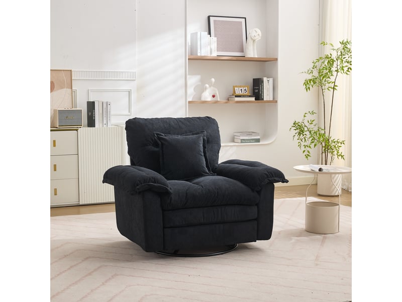  Canapé 1 place, canapé de salon, pivotant à 360°, finition capitonnée, format surdimensionné, pour salon, en chenille, chambre  - Conforama R